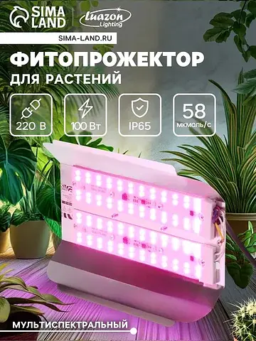 Фитопрожектор для растений сдо09-100, св