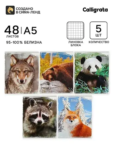 Тетради 5 штук, 48 листов в клетку