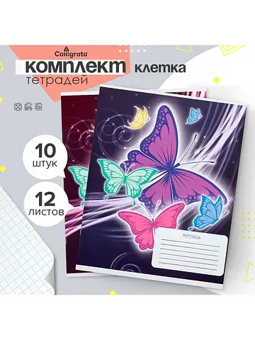 Комплект тетрадей из 10 штук, 12 листов 