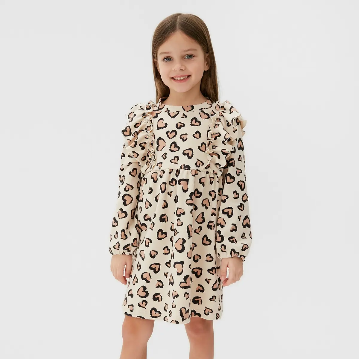 Детское платье KAFTAN Leo love бежевое