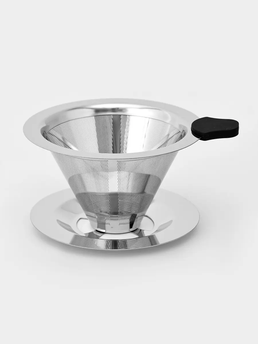 Воронка-дриппер V60 для заваривания кофе серебристая