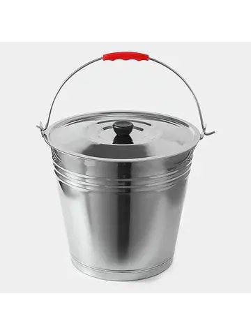 Ведро, 12 л, d=32 см, с крышкой, aisi 20