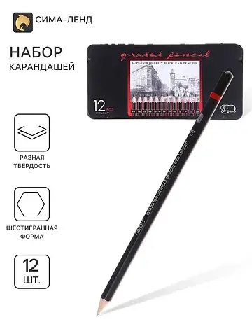 Карандаши чернографитные gladed pencil, 