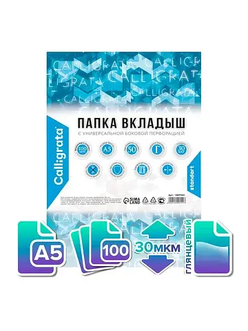 Файл-вкладыш а5, 30 мкм, , глянцевый, го