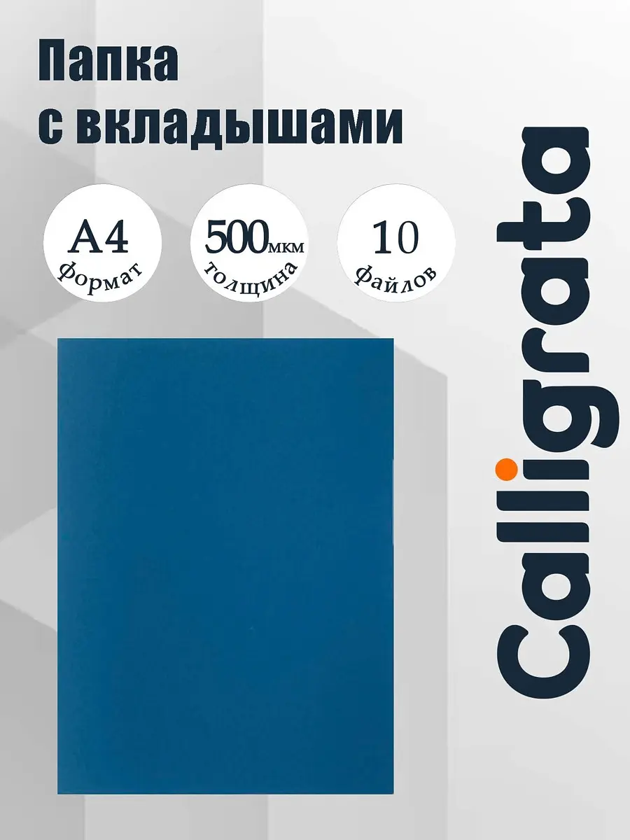 Папка для документов А4 с 10 вкладышами синяя