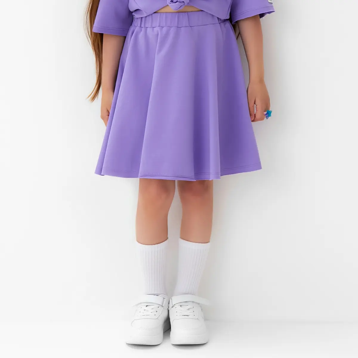 Детская юбка KAFTAN клёш на резинке сиреневая