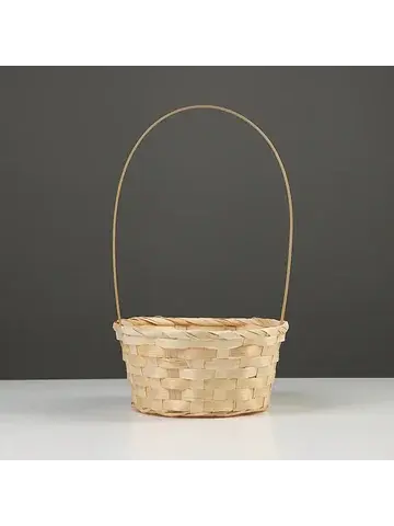 Корзина плетеная бамбук, d=19хh9/32 см, 