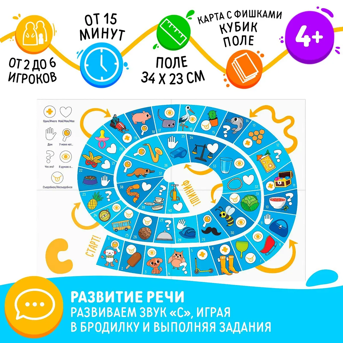 Нейрологопедическая игра-бродилка ЛАС ИГРАС Путешествие со звуком С для детей 4+