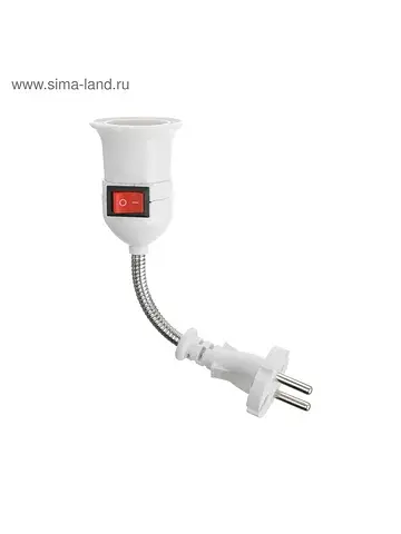 Переходник вилка-патрон, e27, гибкий 100