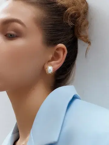 Клипсы с жемчугом QF