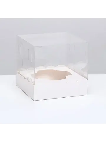 Коробка для пирожных с ложементом, белый