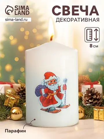 Свеча столбик с рисунком