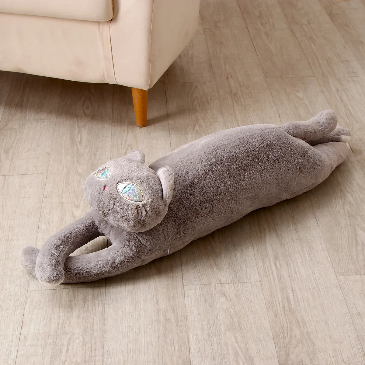 Мягкая игрушка Кот 90 см серый