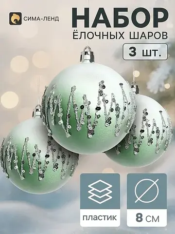 Ёлочные шары набор 3 шт.