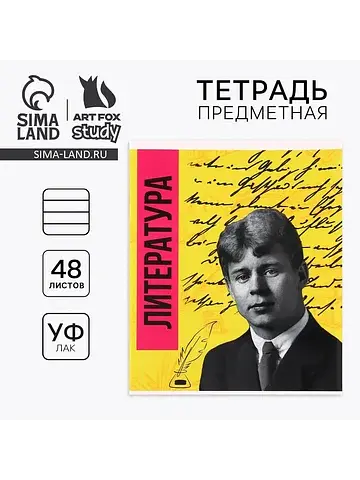 Тетрадь в линейку, предметная, 48 л., на