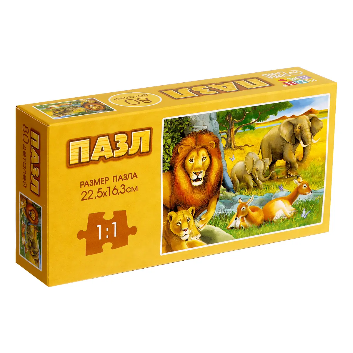 Пазл 3D Puzzle Time Обитатели саванны 80 деталей