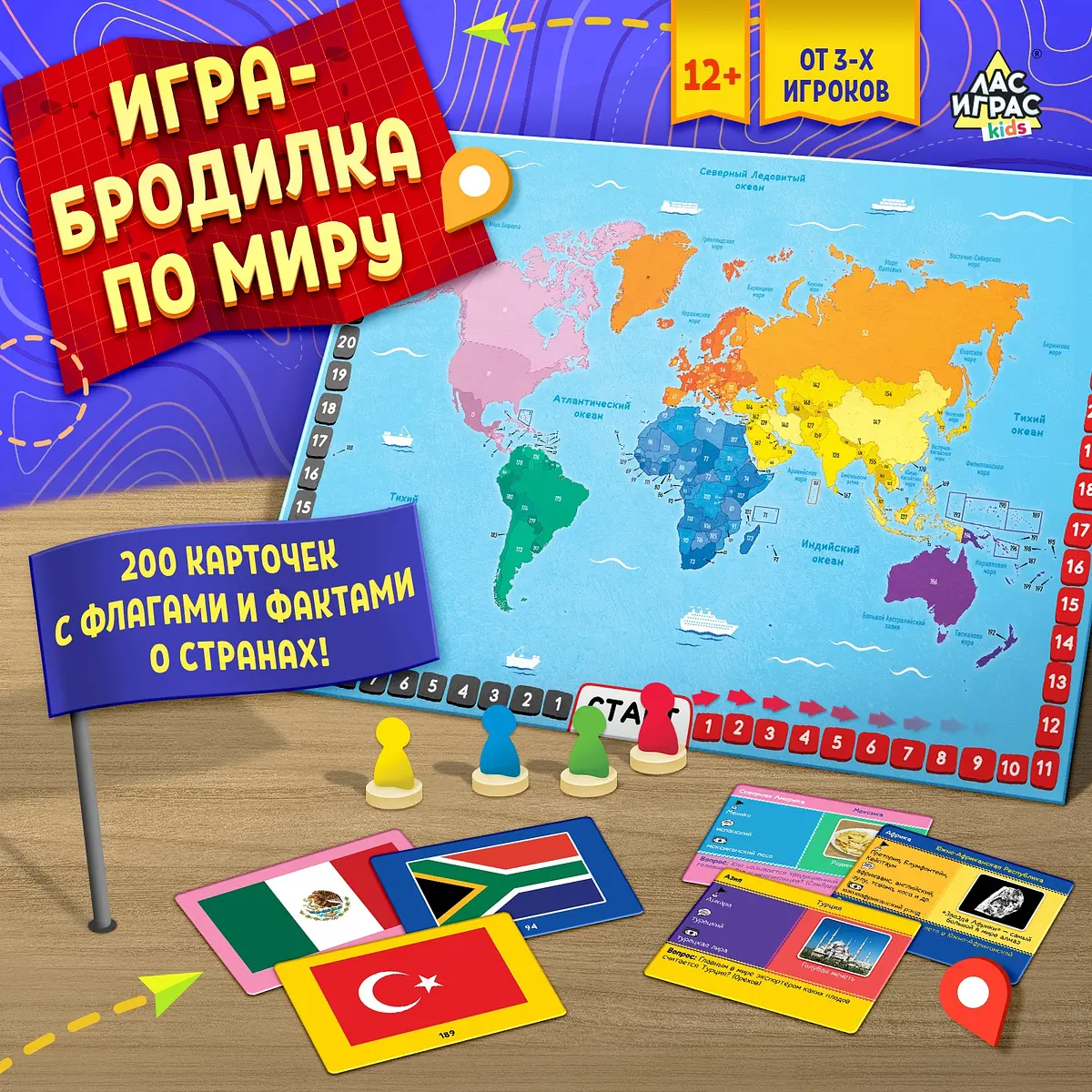 Настольная игра Лас Играс Путешествие вокруг света 12+