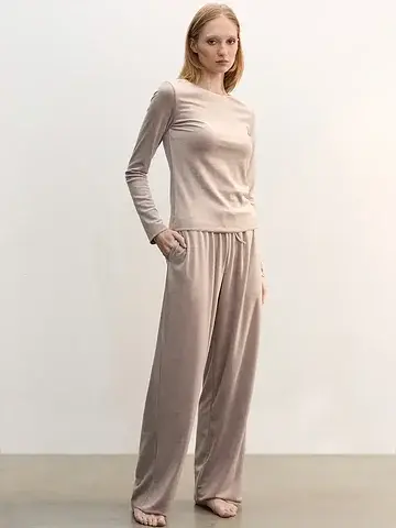 Комплект домашний женский велюровый беже