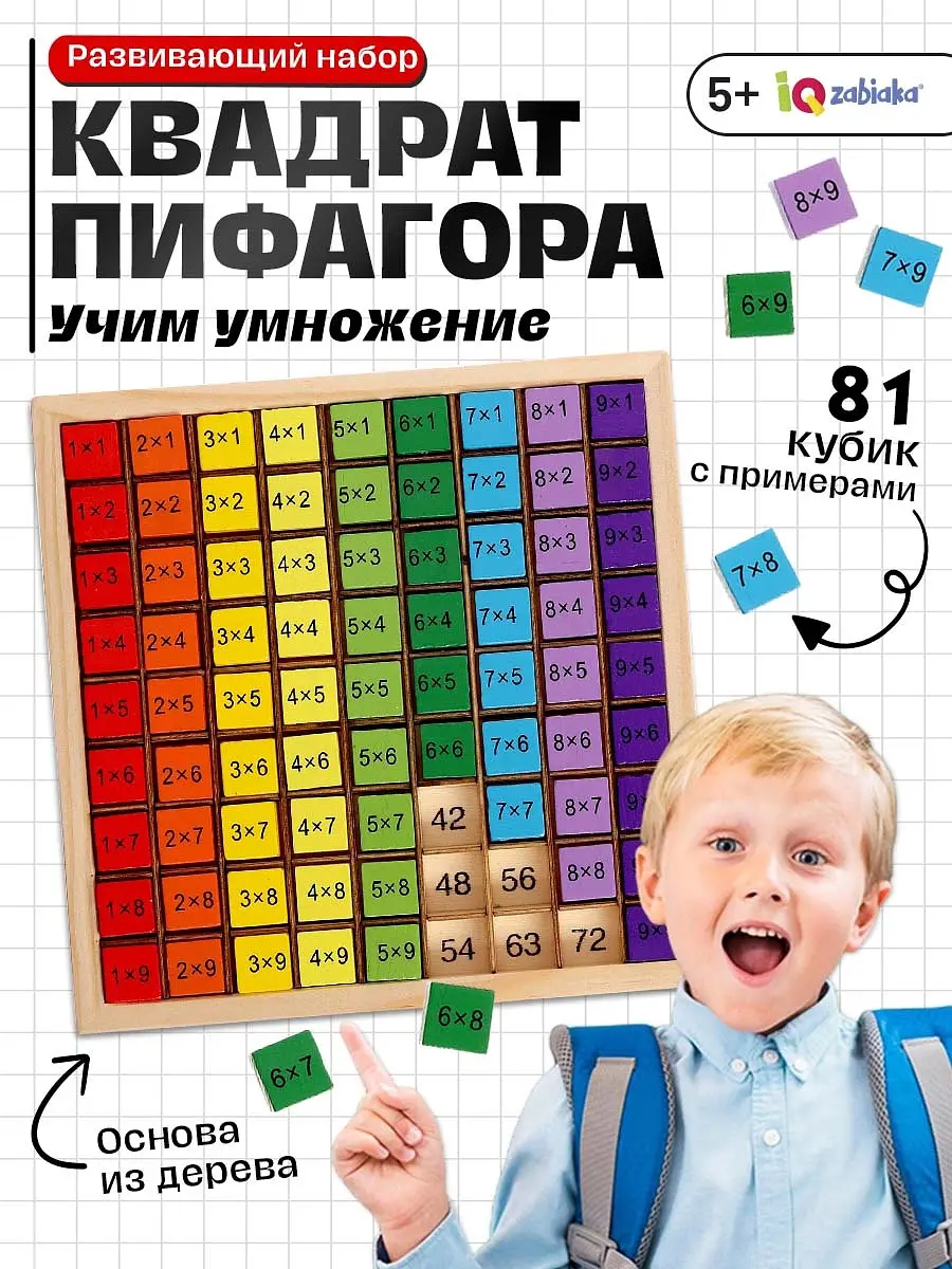Развивающий набор IQ-ZABIAKA Квадрат Пифагора 5+