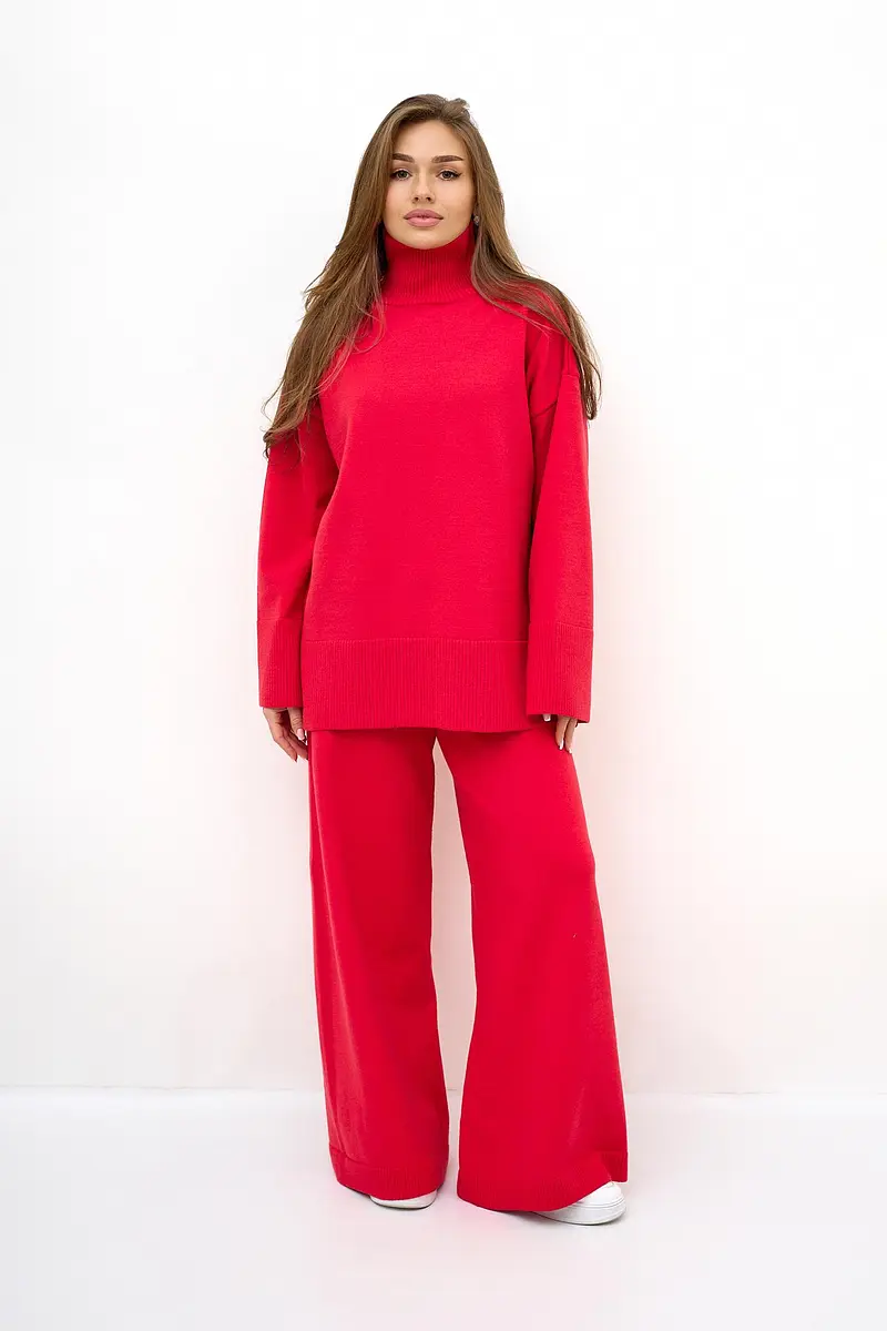 Костюм вязаный Lika Dress оверсайз красный