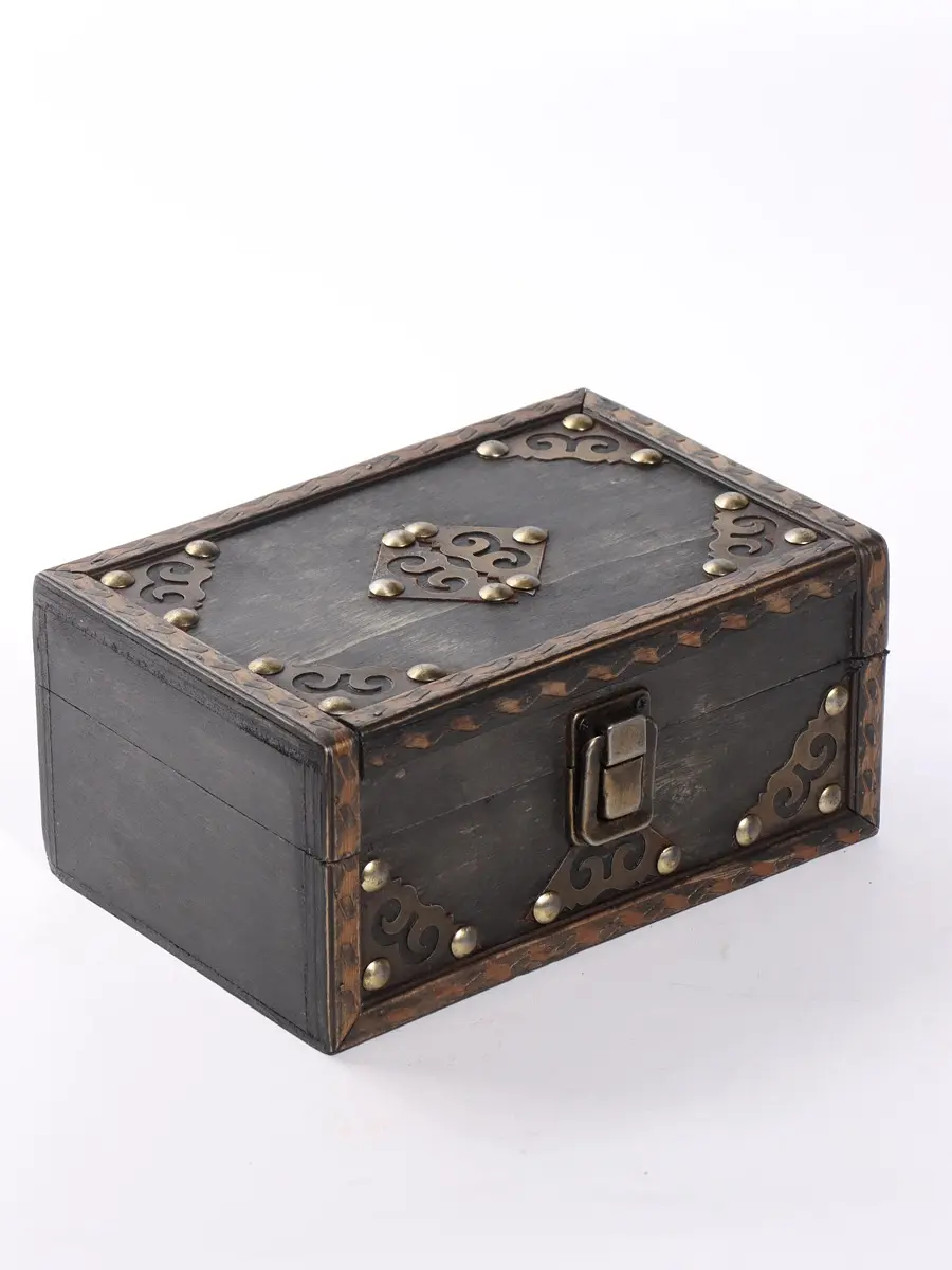 Шкатулка для украшений деревянная коричневая 18×12×8 см