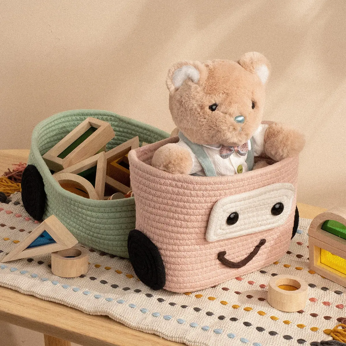 Корзина для игрушек Sima-Land Home плетёная 42×23×17 см зелёная