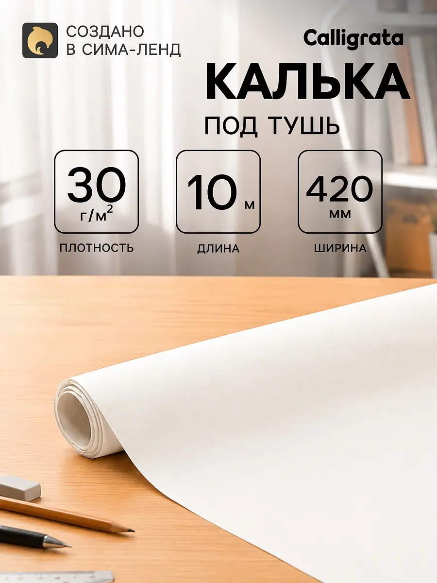 Калька Calligrata под тушь 420 мм 10 м