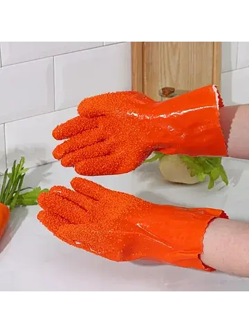 Перчатки резиновые для чистки овощей, ры