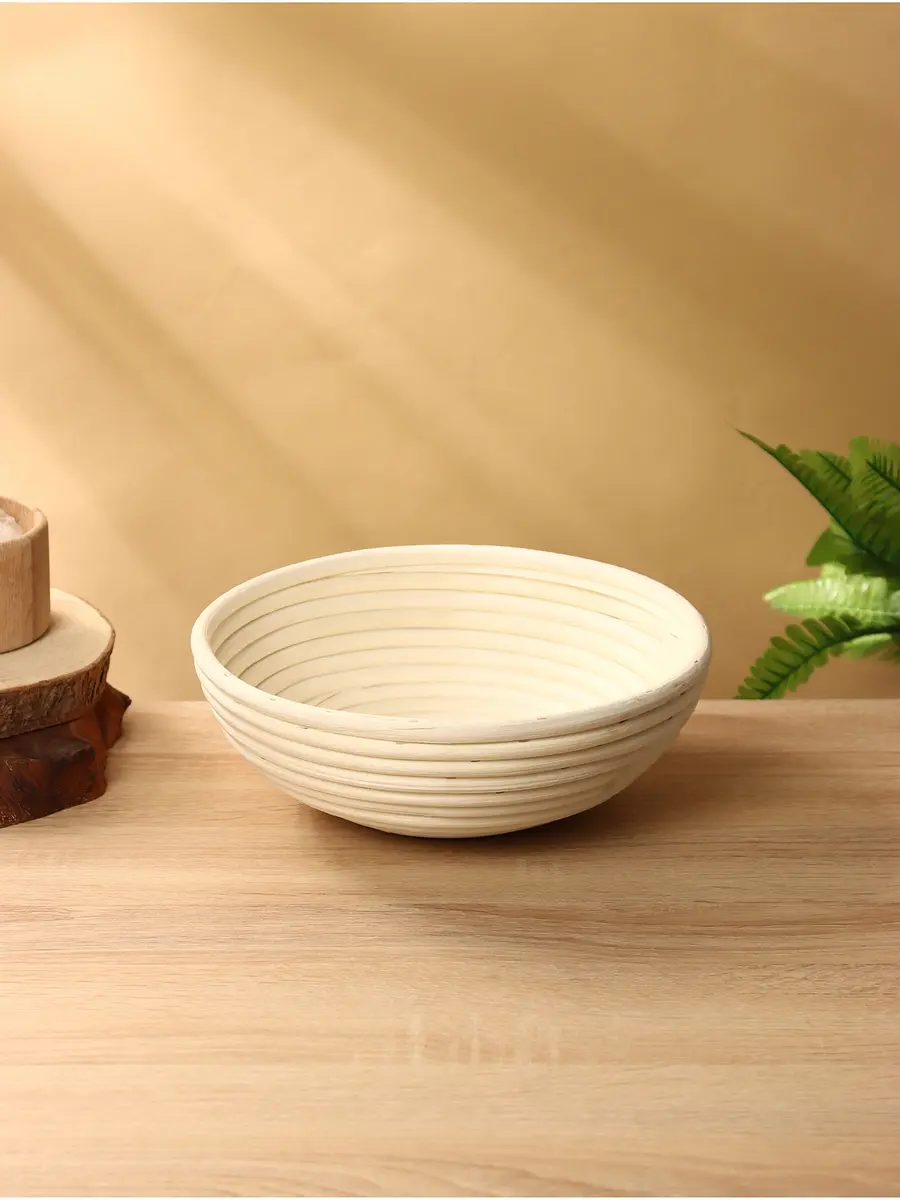 Корзина ротанговая круглая 25×25×9 см белая
