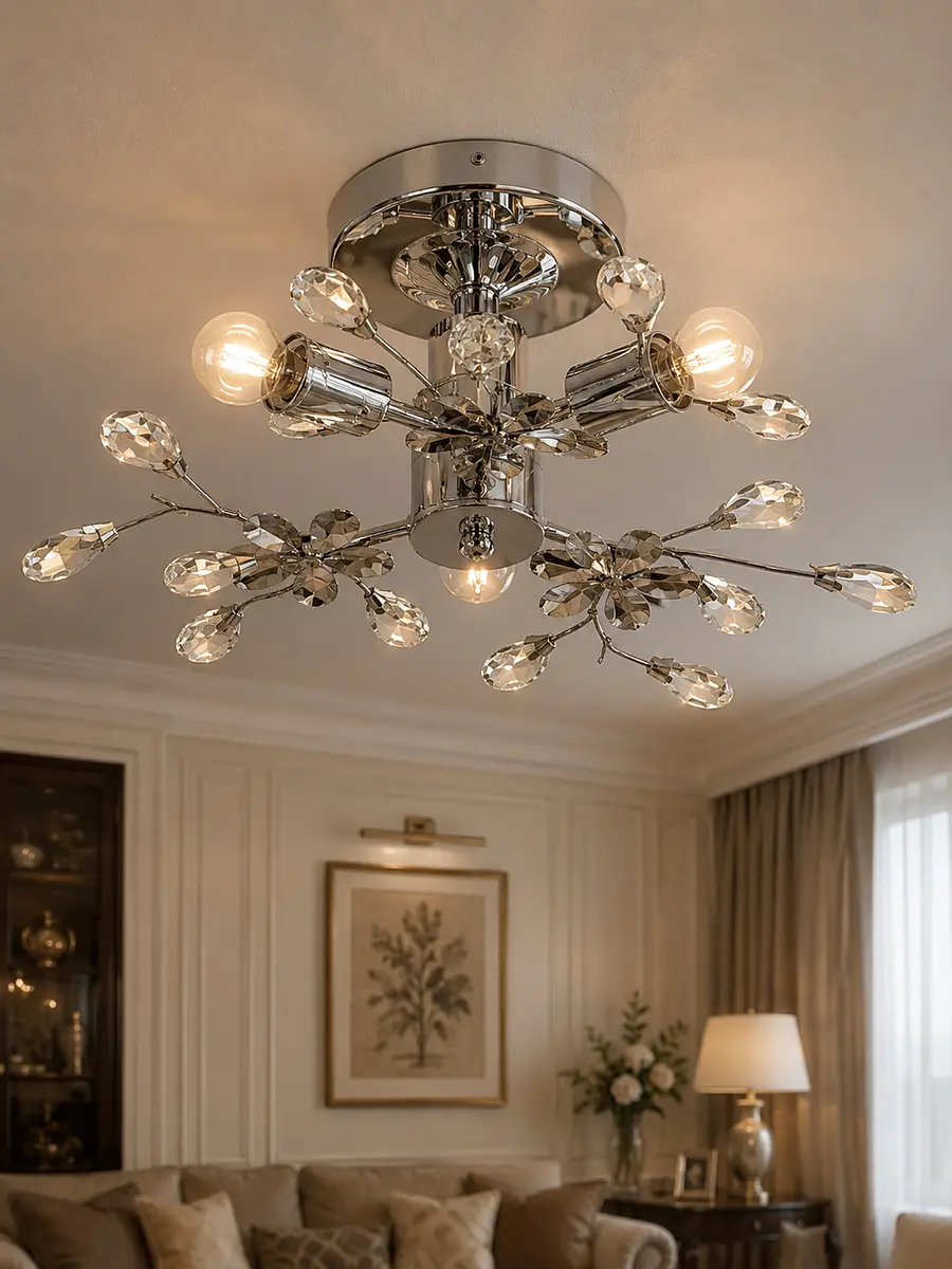 Люстра BayerLux Цветы хромированная 42×42×18 см