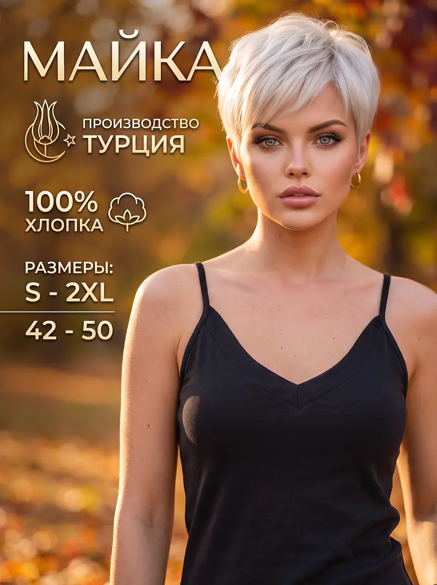Майка Cotpark хлопковая чёрная