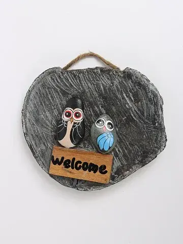 Панно welcome, 18×5×18 см, дерево, бежев