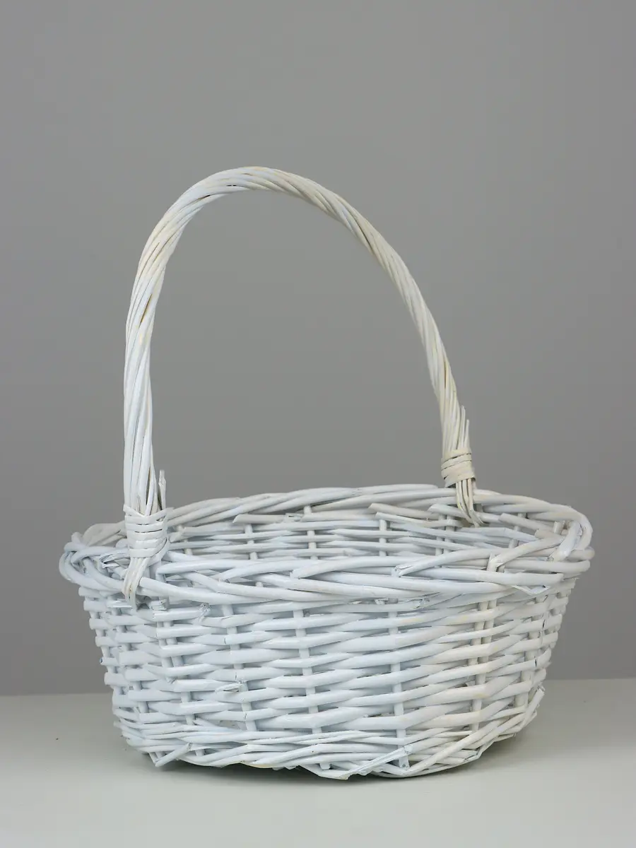 Корзина плетеная из лозы 35×35×13 см белая