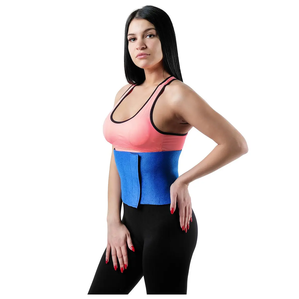 Пояс на талию ONLYTOP для похудения 100x20 см черный