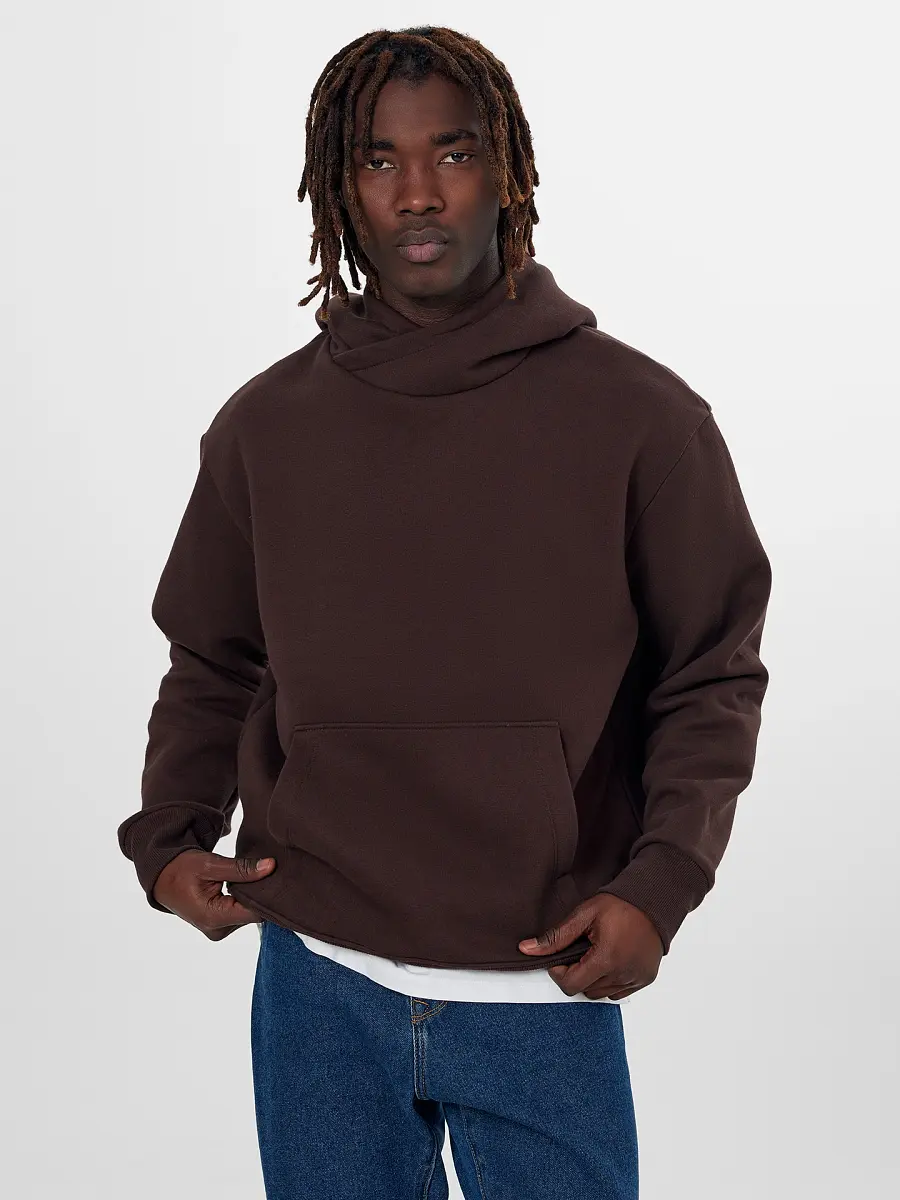 Мужское худи Mark Formelle с начесом коричневое