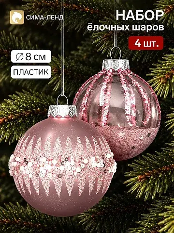 Ёлочные шары набор 4 шт.