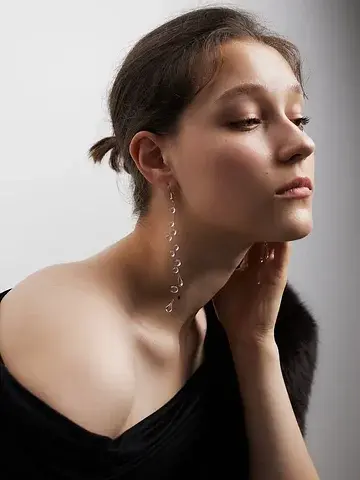 Серьги на леске QF