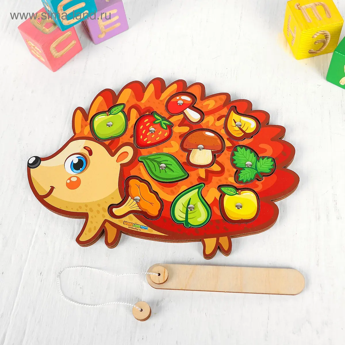 Магнитная рыбалка WoodLand Toys Ёжик для детей