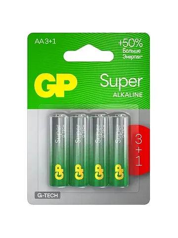 Батарейка алкалиновая super, aa, lr6-4bl