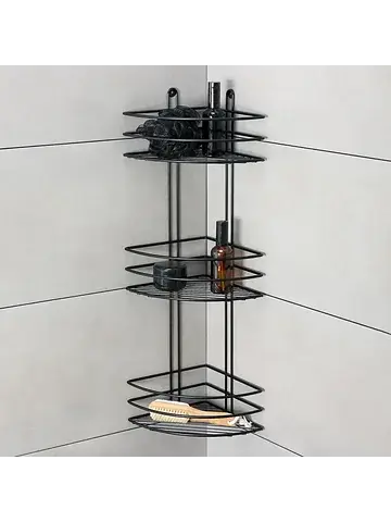 Полка для ванной угловая 3-ярусная, 20×2