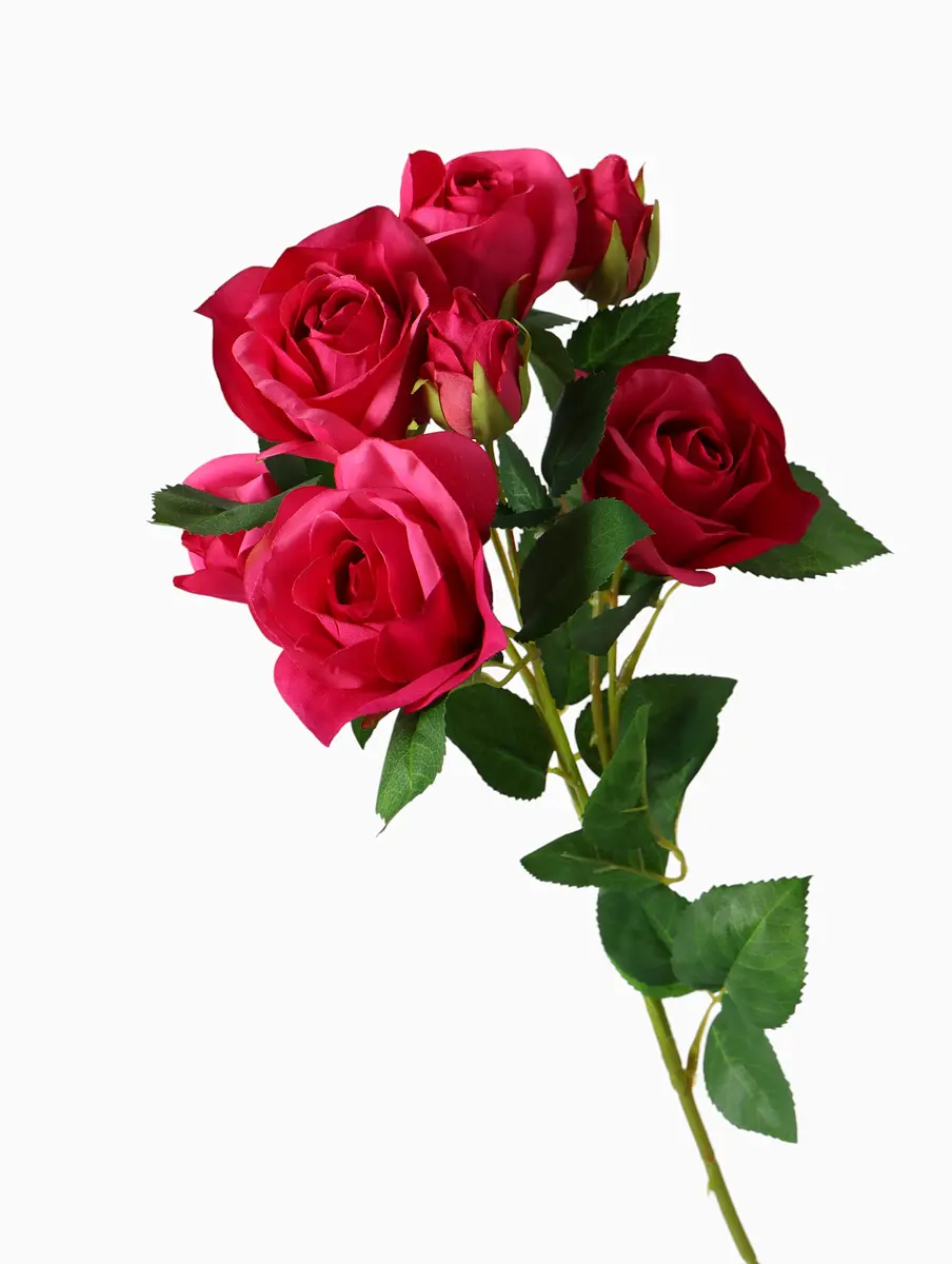 Искусственные цветы Poetry in flowers розочки кустовые 8×65 см малиновые