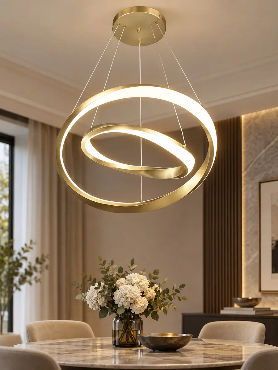 Люстра подвесная BayerLux Ella светодиодная 116 Вт медная 60×60×150 см