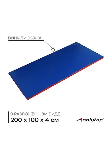 Мат , 200×100×4 см, синий, красный
