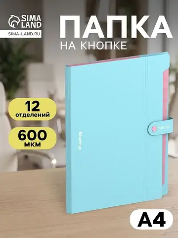 Папка а4 haze, 12 отделений, 600 мкм, на