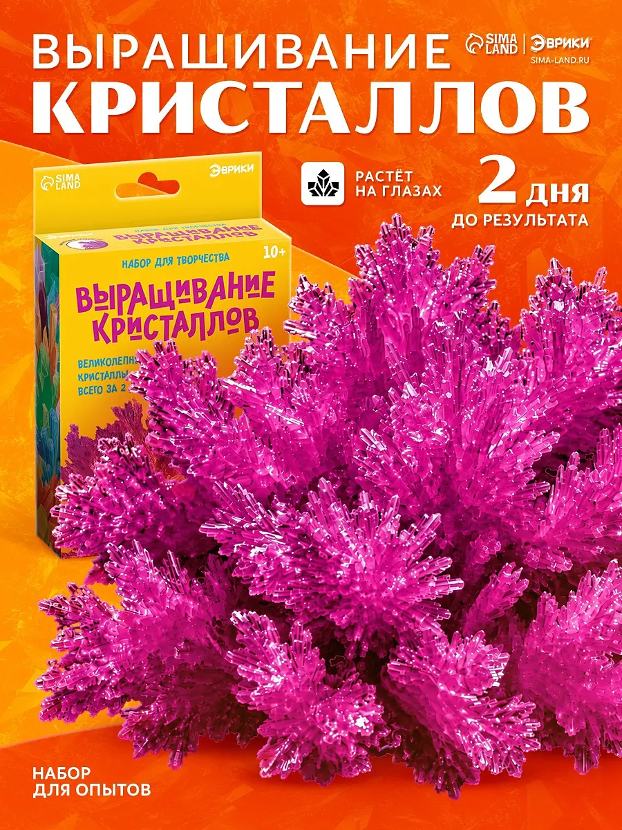 Набор для выращивания кристаллов Эврики Лучистый кристалл фиолетовый