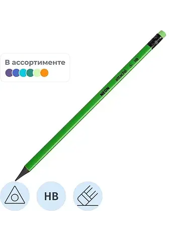 Карандаш чернографитный пластиковый HB с
