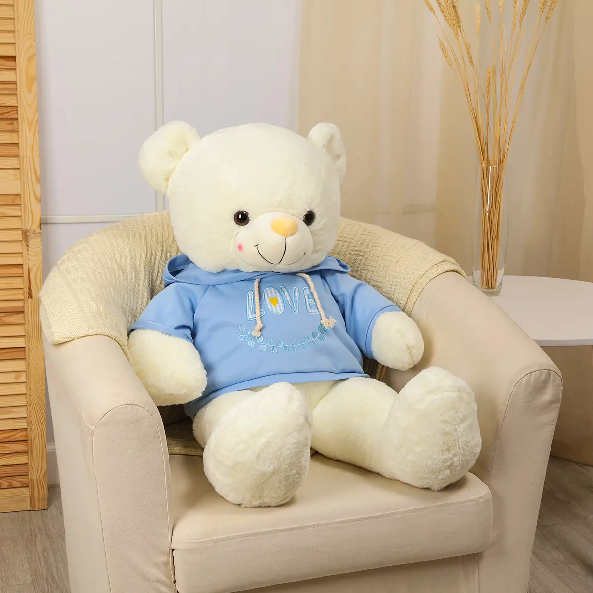 Мягкая игрушка Медведь в кофте 95 см белый