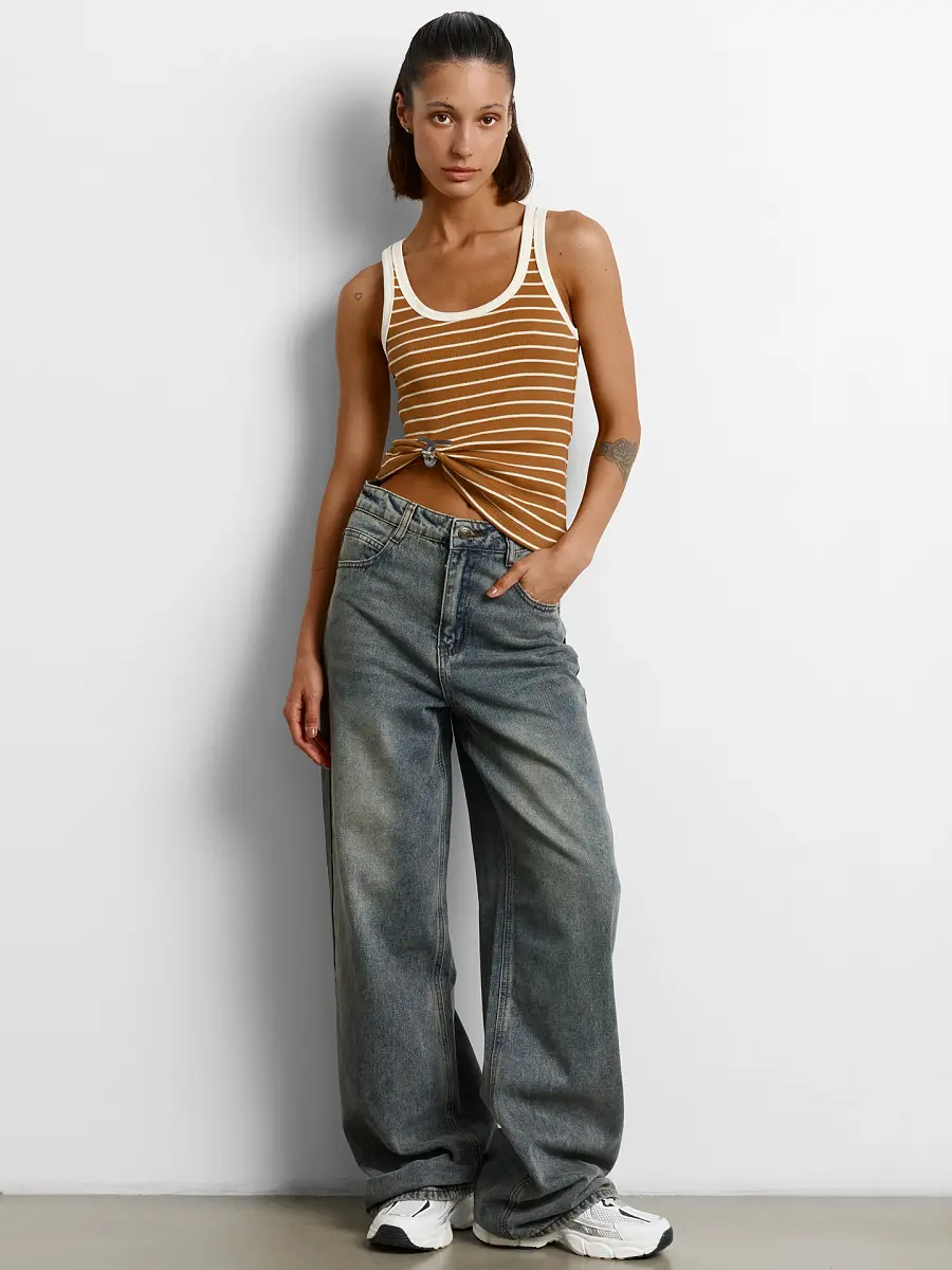 Джинсы Mark Formelle baggy fit синие с эффектом выцветания