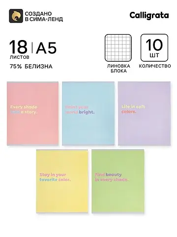 Тетрадь 10 штук, 18 листов в клетку