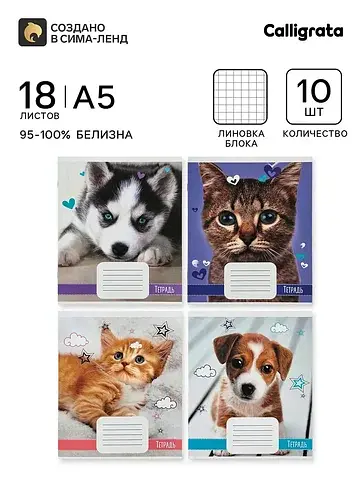 Тетрадь 18 листов в клетку